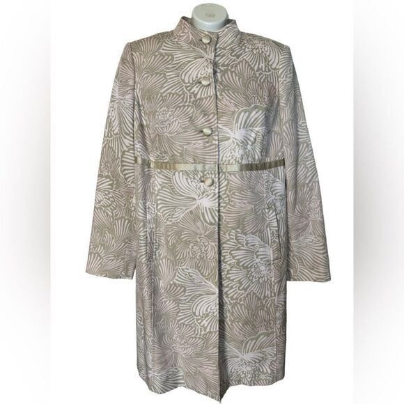 Sigrid Olsen Silk & Cotton Blend Floral Lightweight Jacket - Picture 8 of 13